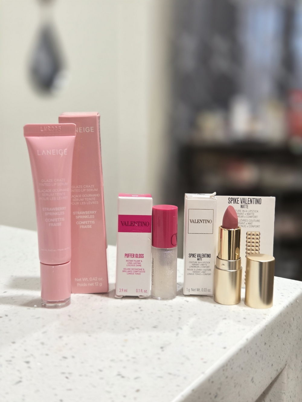 Laneige & Valentino Pink Lip Bundle - Strawberry Gloss & Matte Lipstick